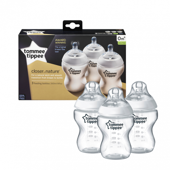 Tommee Tippee Closer to Nature PP製母乳自然奶樽 260ml x 3