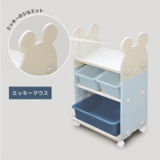 (低至$399) (日本製) Disney Mickey / Minnie 玩具收納儲物架 什物架 雜物架 連 1大2小收納盒 (日本直送) 