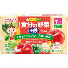 (低至$20) Wakodo 和光堂 嬰兒蘋果味蔬果汁 125ml 3支裝 (日本製) (適合7個月以上)
