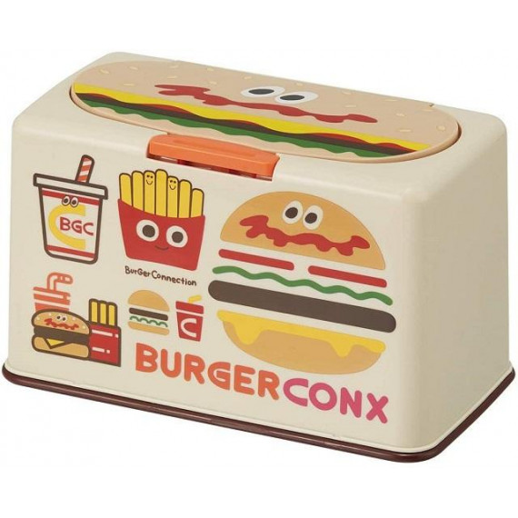 Skater 卡通 彈簧式口罩收納盒 - Burger 漢堡 (日本直送)