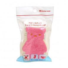 日本製 Akachan 嬰兒天然沐浴綿 海棉 小熊 Pink U