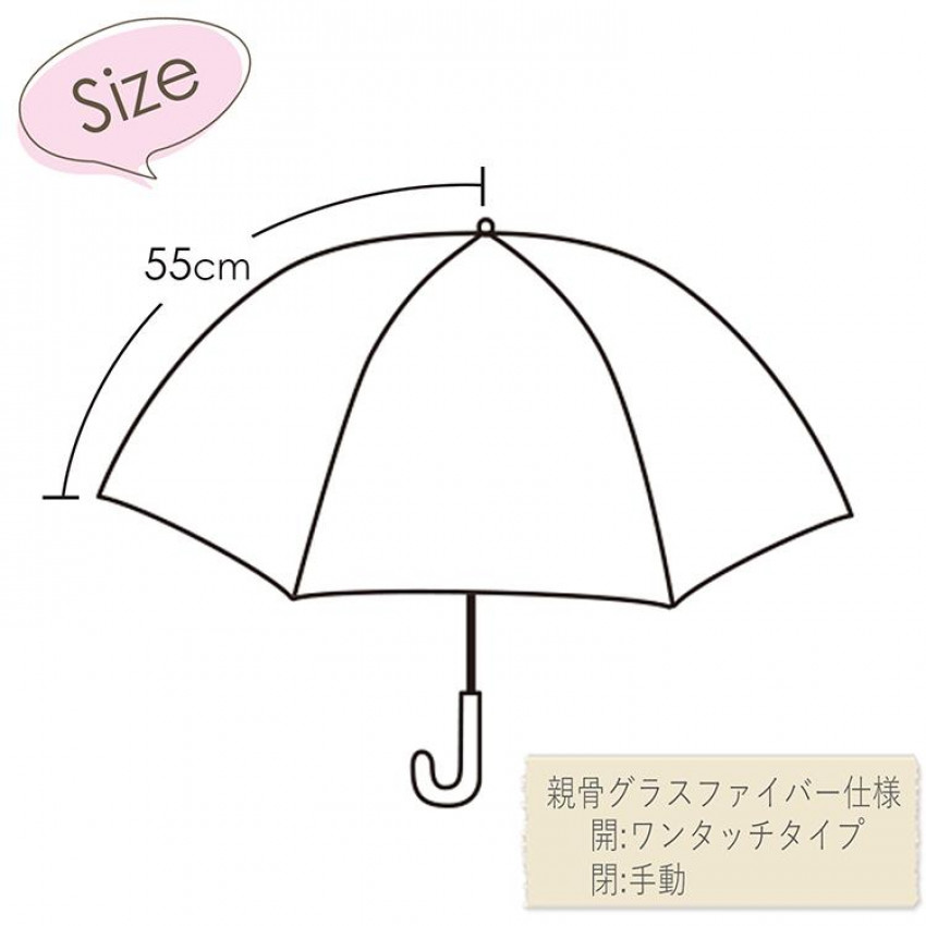 Disney 兒童直遮透明雨傘 日本直送