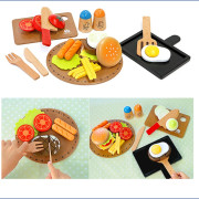 木製 鐵板西餐 廚房食物玩具 25件 (日本直送) (包送貨)