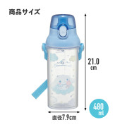 (低至8折) (日本製) Skater 直飲式透明水樽 水壺 連背帶 刻度 480ml - Pokemon 比卡超