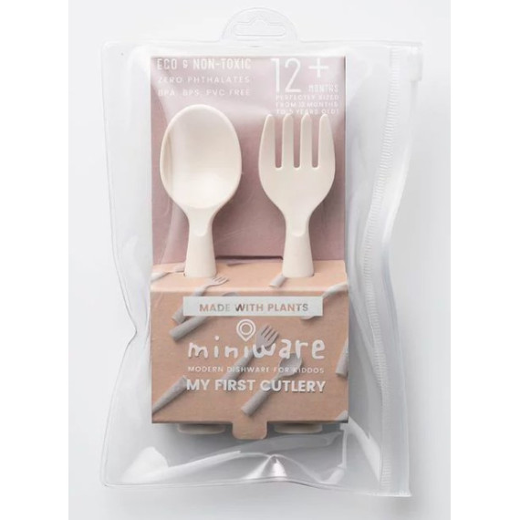 (低至75折)  Miniware My First Cutlery Set in PLA Vanilla 天然聚乳酸叉匙 U