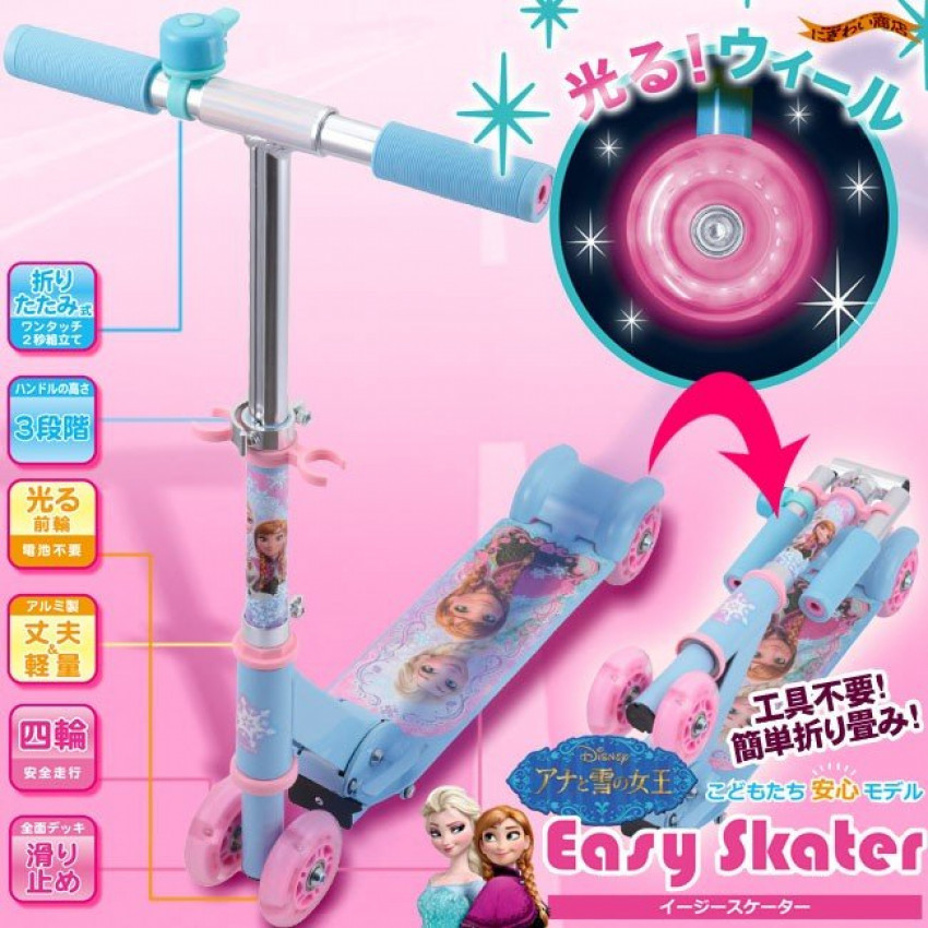 Disney 閃光可摺疊scooter 滑板車 Frozen Elsa Anna 冰雪奇緣 日本直送