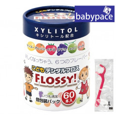 (低至$35) (獨立包裝) UFC Flossy 兒童專用牙線棒 (60枚) 6種水果味 (日本直送) KZU