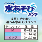 (低至$32) M Unicharm Moony 中碼女裝游水紙尿褲 6-12kg (3片裝) (日版) 日本製 U