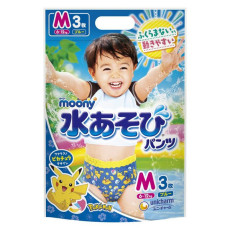 (低至$28) M Unicharm Moony 中碼男裝游水紙尿褲 6-12kg (3片裝) (日版) 日本製 KZU