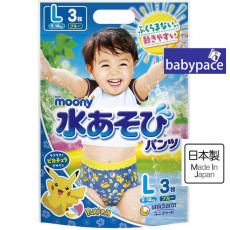 (低至$32) L Unicharm Moony 大碼男裝游水紙尿褲 9-14kg (3片裝) (日版) 日本製 KZU