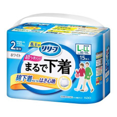 (低至$97) 日本製 L-LL 15片裝 Kao Relief 花王 大碼 成人紙尿褲 (男女共用) 2回 腰圍 85-115cm KZ